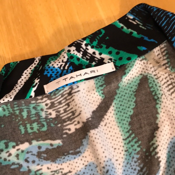 T Tahari Short Sleeve Knit Dress W/Waist Wrap Ties - Picture 6 of 8